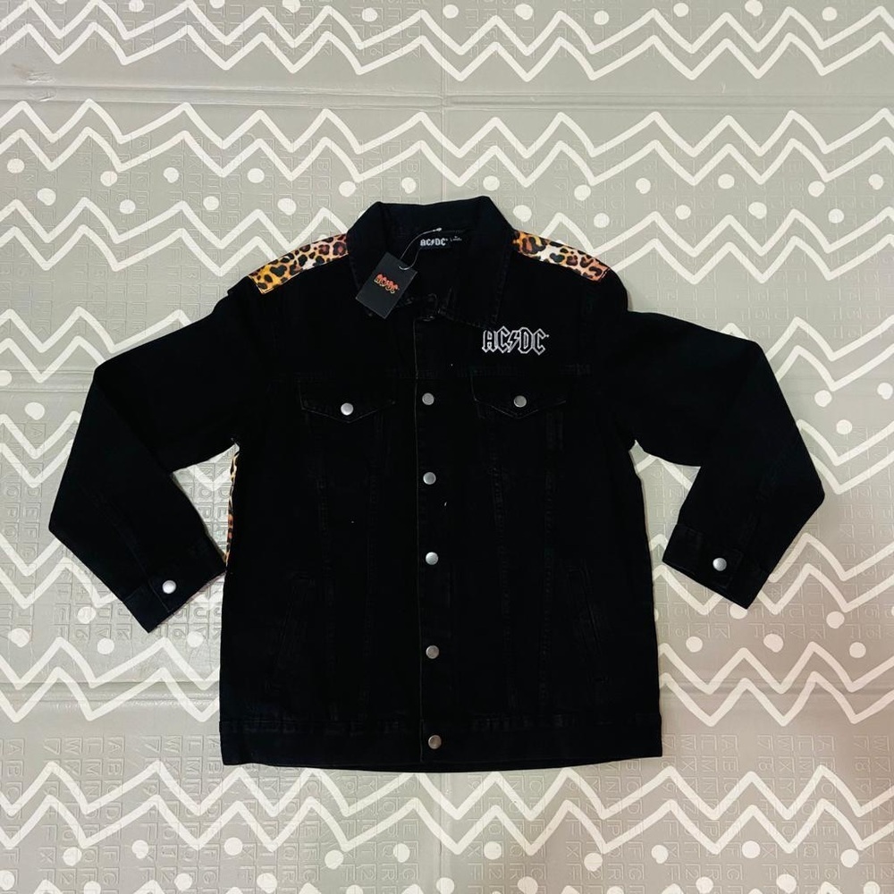 Vintage retro AC/DC acdc graphic denim jean jacket coat - Picture 5 of 5
